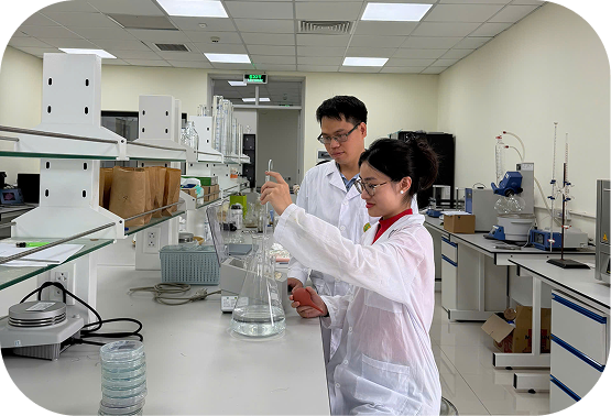 Students conducting experiments in a laboratory