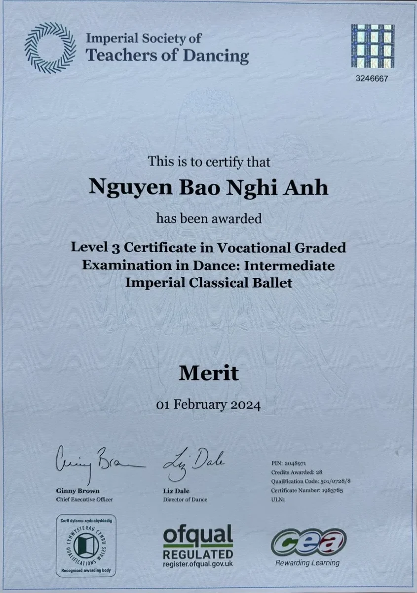 ISTD Interfoundation Ballet – Merit (2023) 	